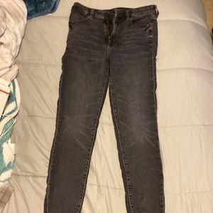 Black wash super hi rise jeggings